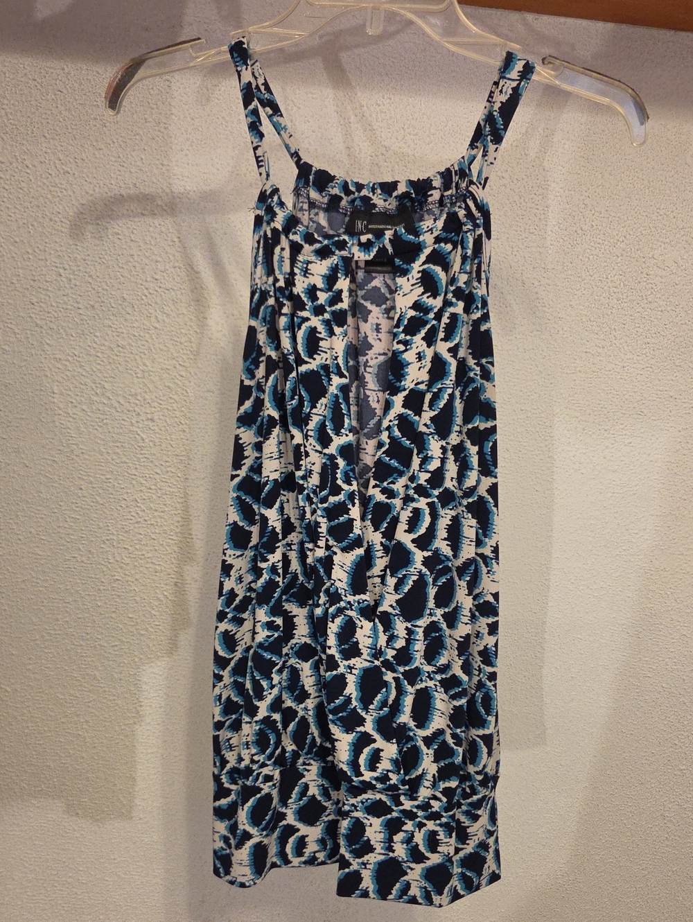 INC International Concepts Blue and White Patterned Camisole Top